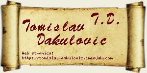 Tomislav Dakulović vizit kartica